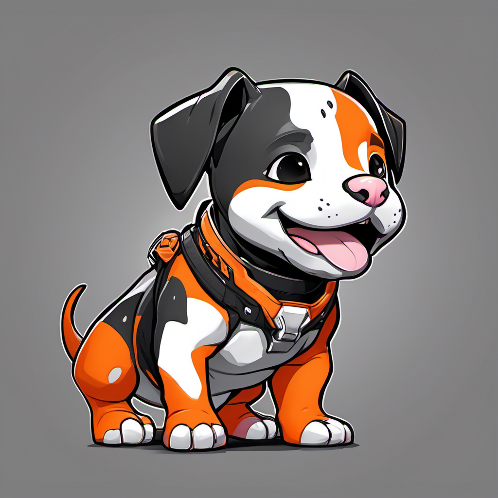 Anya sitting happily — the Bone & Saucer mascot